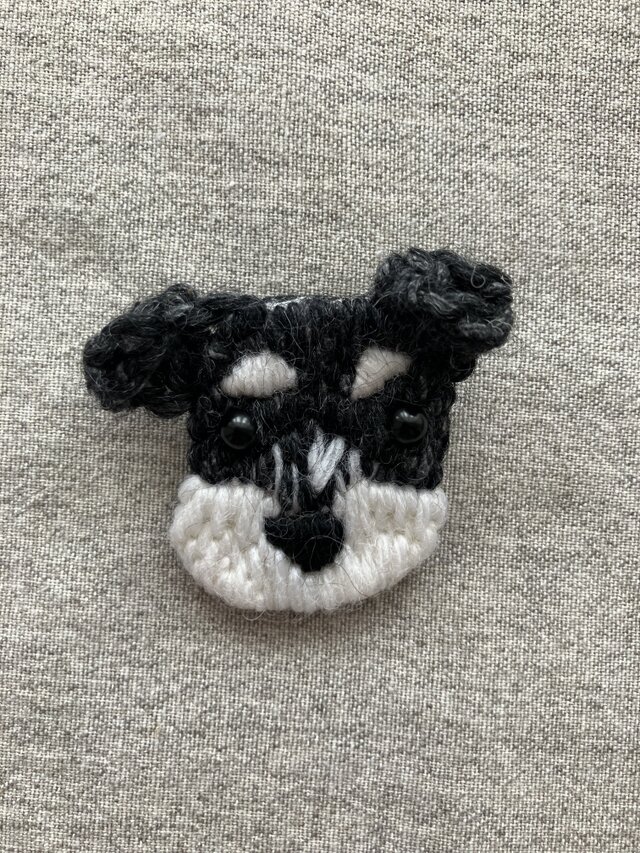 シュナウザー　クロ（お顔）＊ブローチ