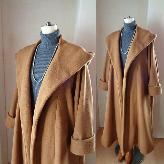 sold 魔法使い♥超軽量 ビッグフード ローブコート♥テディ ブラウン♥アンチピリング加工 ふんわり上質フリース