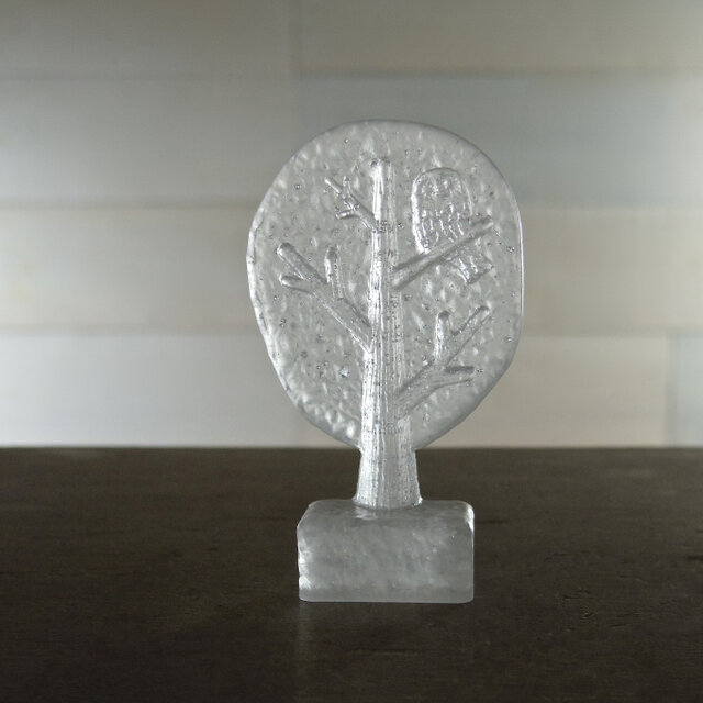 ガラスのオブジェ［フクロウの木］