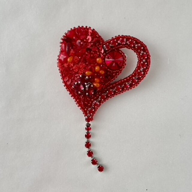 変形ハート　赤