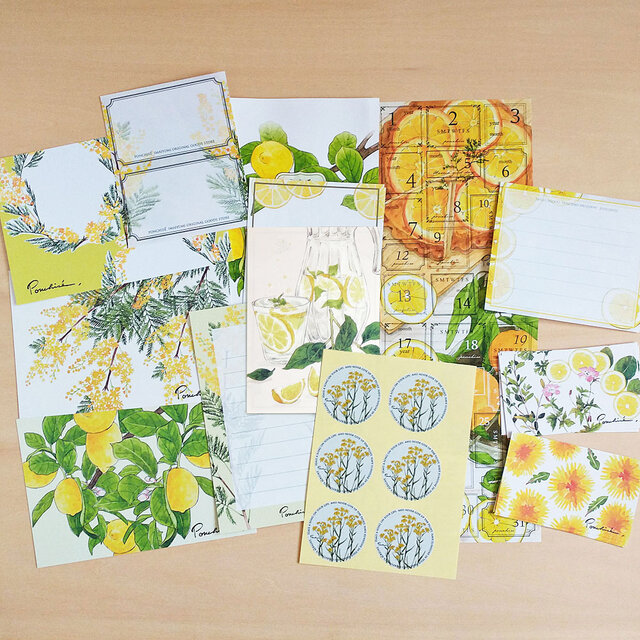 小さな紙もの詰め合わせ【黄】