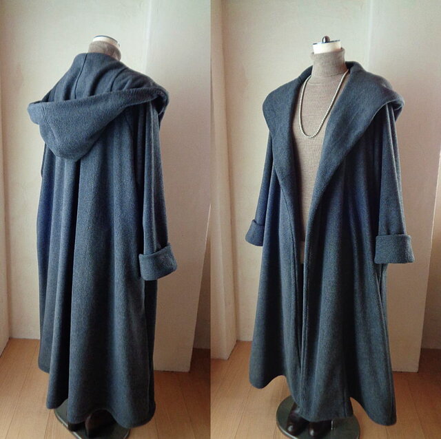 魔法使い♥ビッグフード ローブコート♥スティールグレー♥アンチ 