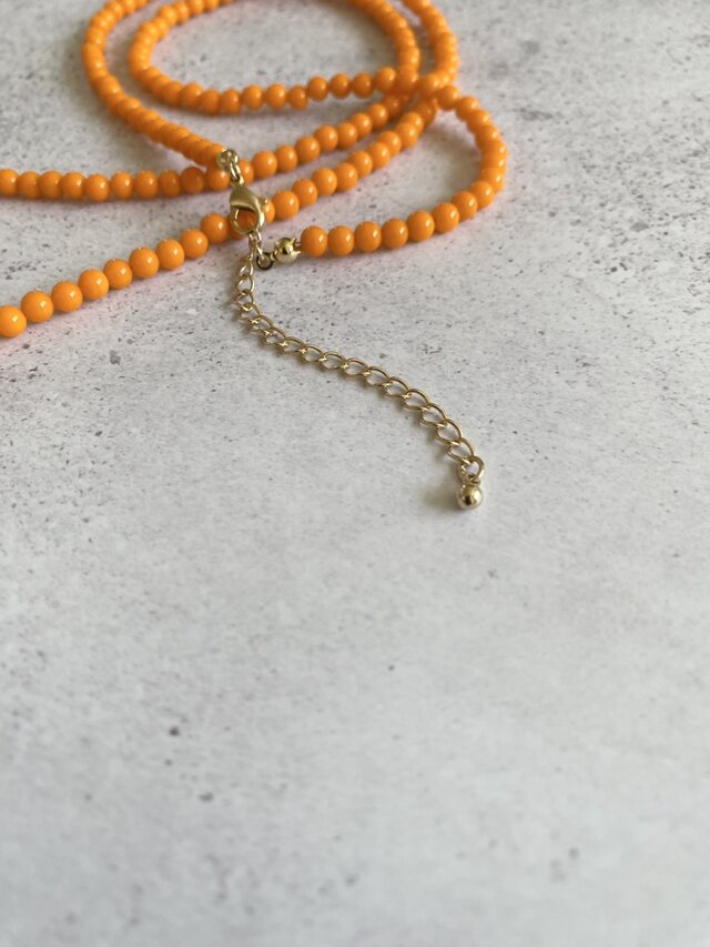 ゴールド ネックレス 真珠とオレンジビーズ 楽天市場】ガラスビーズ ロングネックレス シルバー SV925 ゴールド