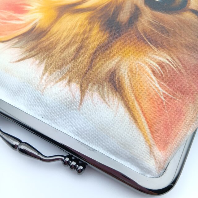 SALE】猫パネルとデニム お薬手帳・通帳ケース・縦型がま口パネル