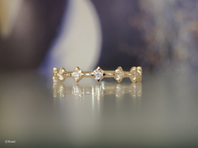 【STAR JEWELRY】K10PG ハーフエタニティ リング スターレット ハーフエタニティ リング (ダイヤモンド K10） | iichi