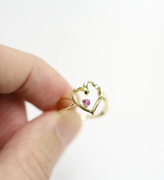 王女のハート K18リング ルビー | iichi 日々の暮らしを心地よくする