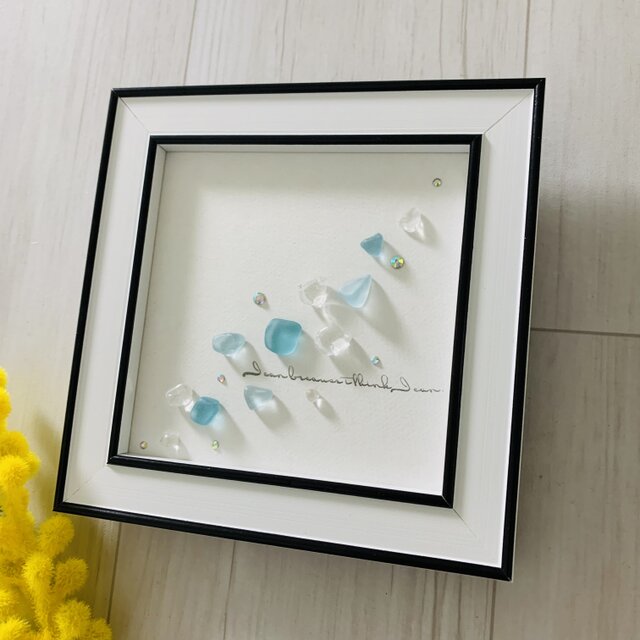 シーグラスアート 癒しの光 海の宝石 ガラス細工 インテリア雑貨 置物