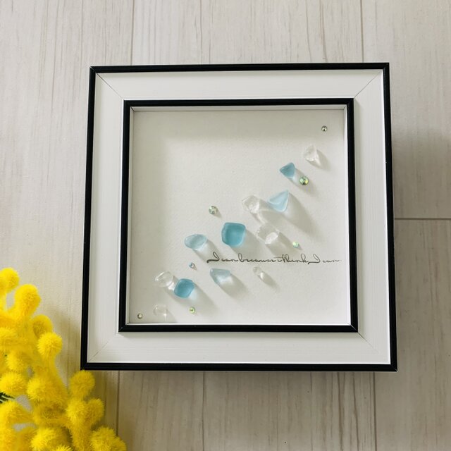 シーグラスアート 癒しの光 海の宝石 ガラス細工 インテリア雑貨 置物