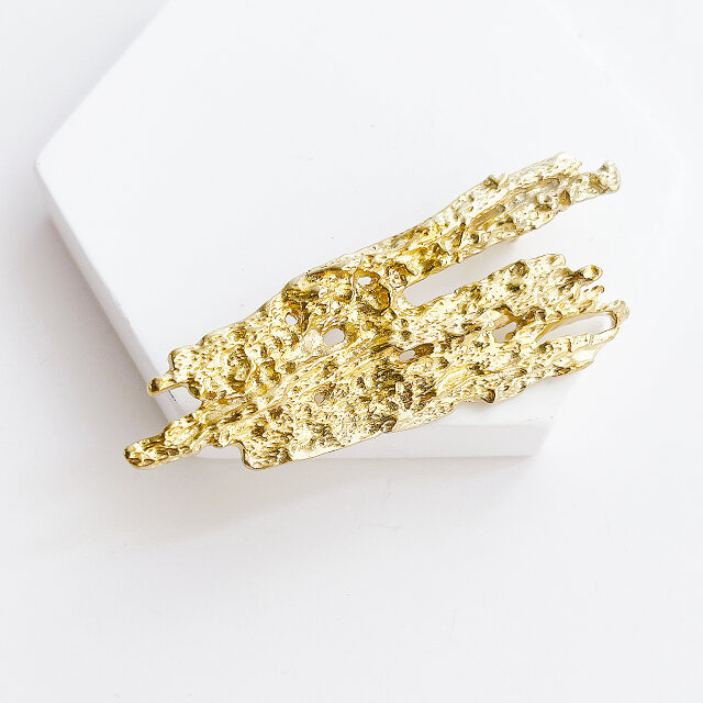 ゴールデンテクスチャーブローチ【ebro6】