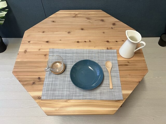 【送料無料】 ローテーブル 八角形 90cm 杉 ナチュラル 棚付き 送料無料】 ローテーブル 八角形 90cm 杉 ナチュラル 棚付き