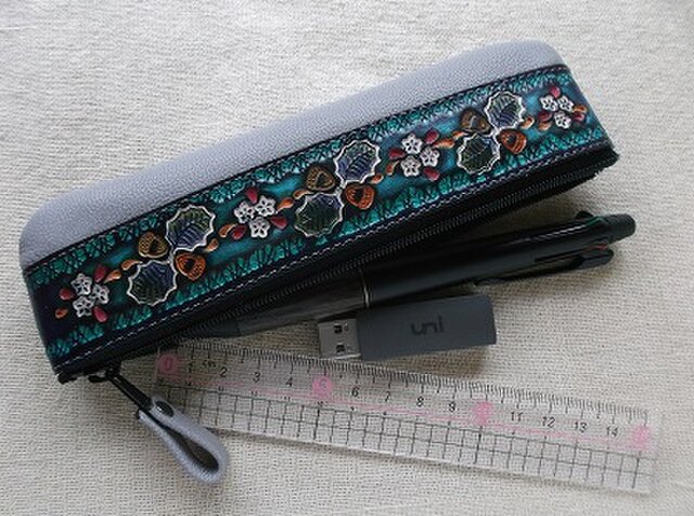 TBGCペイズリー (A)ペンケース レザークラフト TBGCペイズリー (A)ペンケース レザークラフト たこやき屋様 オーダー