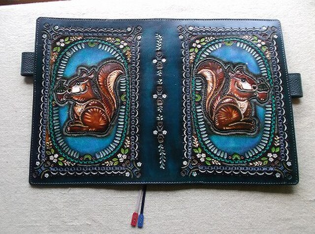 ほぼ日手帳カズン対応　A5サイズ手帳カバー　レザー刻印＆拭き染め ほぼ日手帳カズン対応 A5サイズ手帳カバー レザー 刻印＆拭き