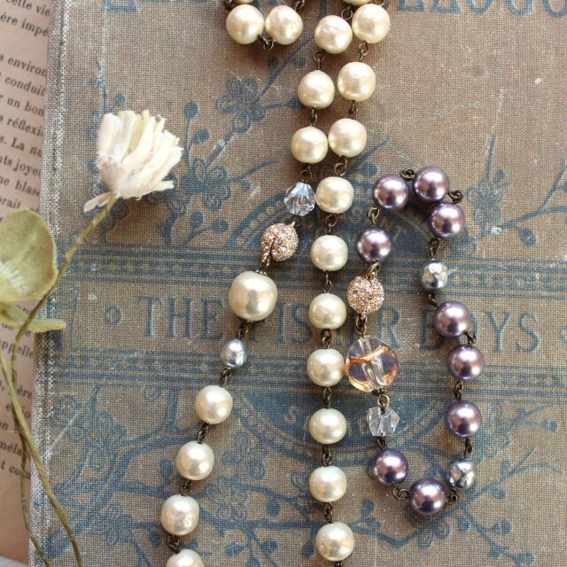 【美品希少】ミリアムハスケル初期ヴィンテージ4連パールクラスターブレスレット 高品質 【美品希少】ミリアムハスケル初期ヴィンテージ4連パール