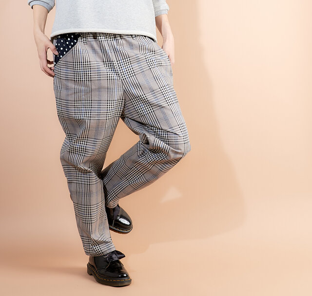 サルエル風ブリティッシュチェックパンツ♡グレー | iichi 日々の