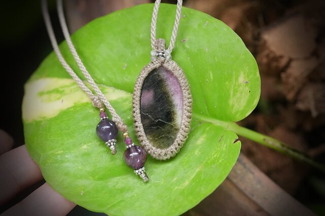 2つの重奏 トルマリン マクラメネックレス 1845 | iichi 日々の暮らし