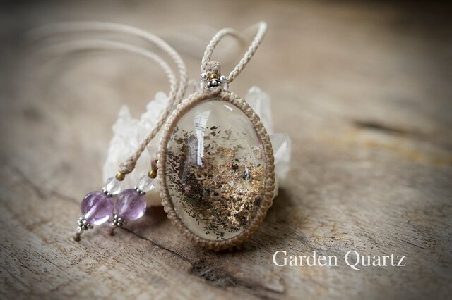 静寂の結晶 ガーデンクォーツ マクラメネックレス 1850 | iichi 日々の