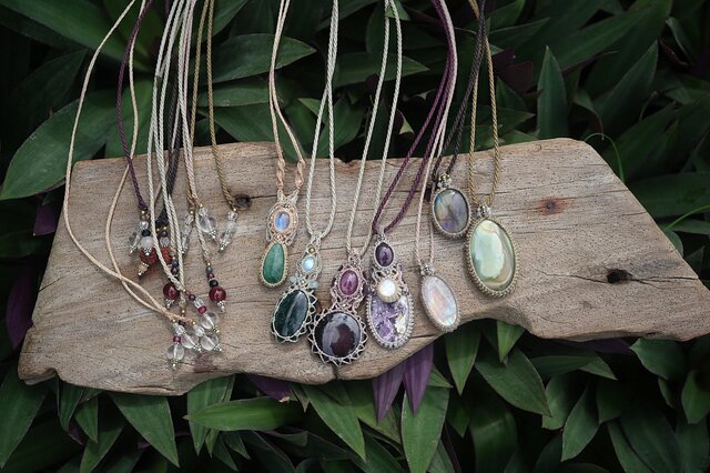 ジャスパーの水彩画 ピクチャージャスパー マクラメネックレス 1853