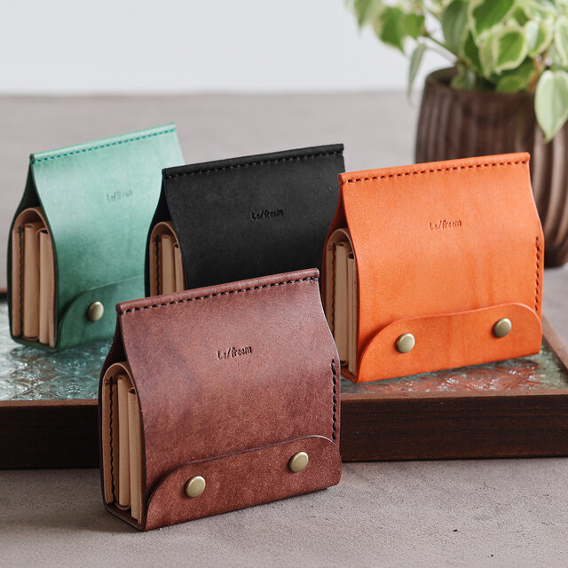 紙袋の形をモチーフにした 可愛い二つ折り財布 LF-016 マルゴー×ヌメ革