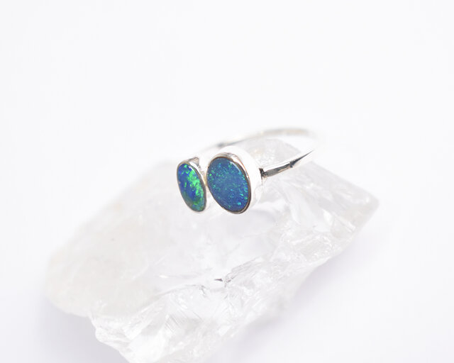 e.m. シルバー ダブルストーンリング e.m.（イーエム）の「SILVER925ジルコニア2粒リング/メンズ