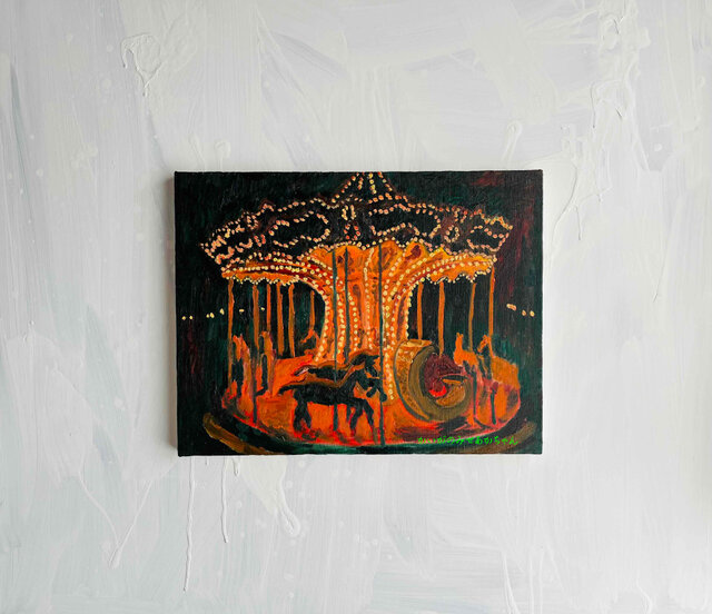 32×41㎝「夜のメリーゴーランド５」原画・油彩画・F6 32×41㎝「夜のメリーゴーランド5」原画・油彩画・F6 | iichi