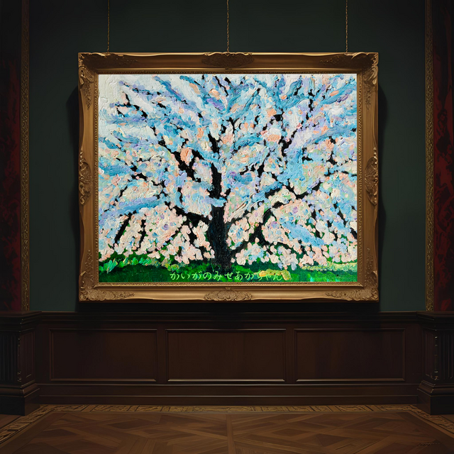 22×27㎝「朝の桜3」油彩・原画・F3 | iichi 日々の暮らしを心地よく