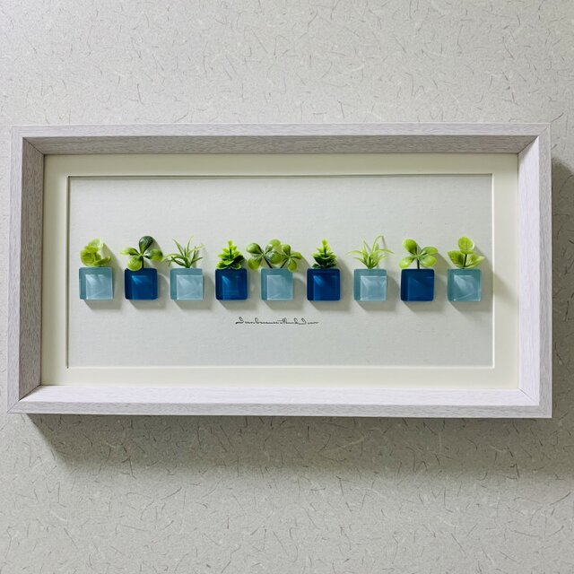 ガラスタイル アートフレーム インテリア雑貨 置物 観葉植物 北欧