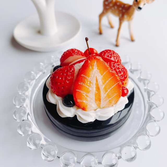 苺サンデーの朱肉 strawberry スイーツデコ フェイクスイーツ