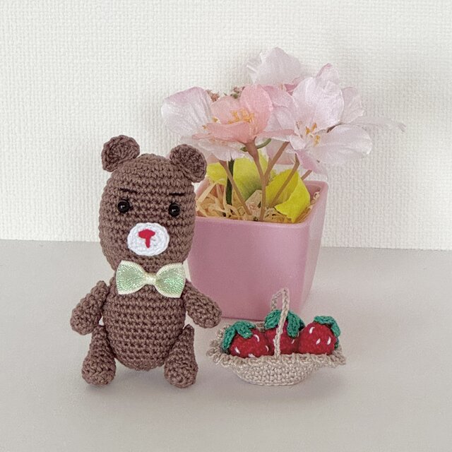 あみぐるみ・いちご狩り♡女の子とクマちゃん 着せ替え お人形さん