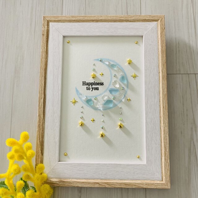 シーグラスアート『 七夕の願い.。.:*☆』他1点 楽しい七夕祭り♪〜愛紡ぐ二人〜》シーグラスアート - メルカリ