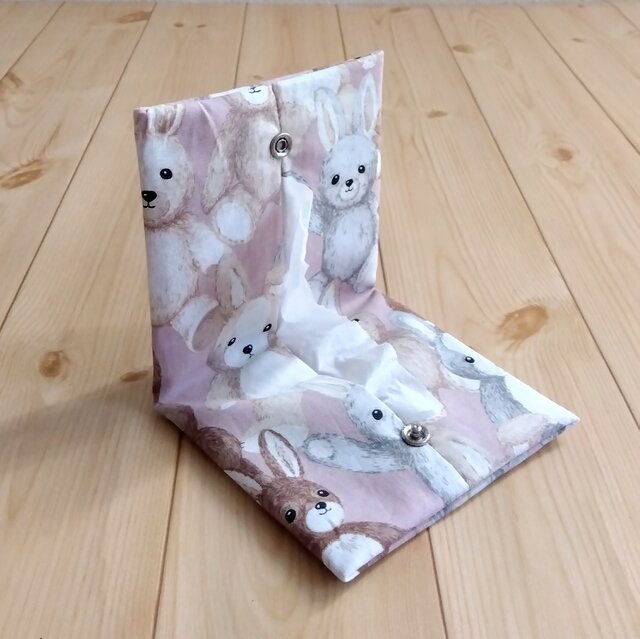 携帯ティッシュケース うさぎ ボックスティッシュから詰替え