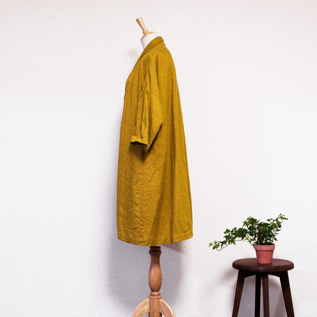 セール リネン羽織ものワンピース 狐色（きつねいろ） | iichi 日々の