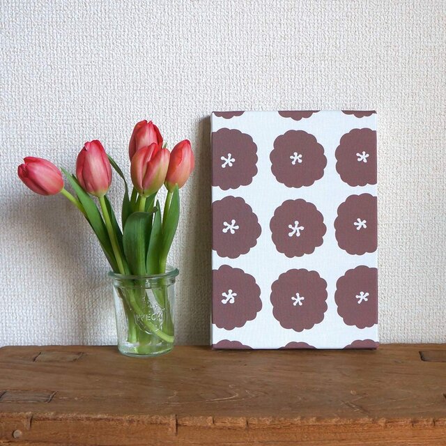 「 kasumi sou dot ( chocolate brown ) 」ファブリックパネル