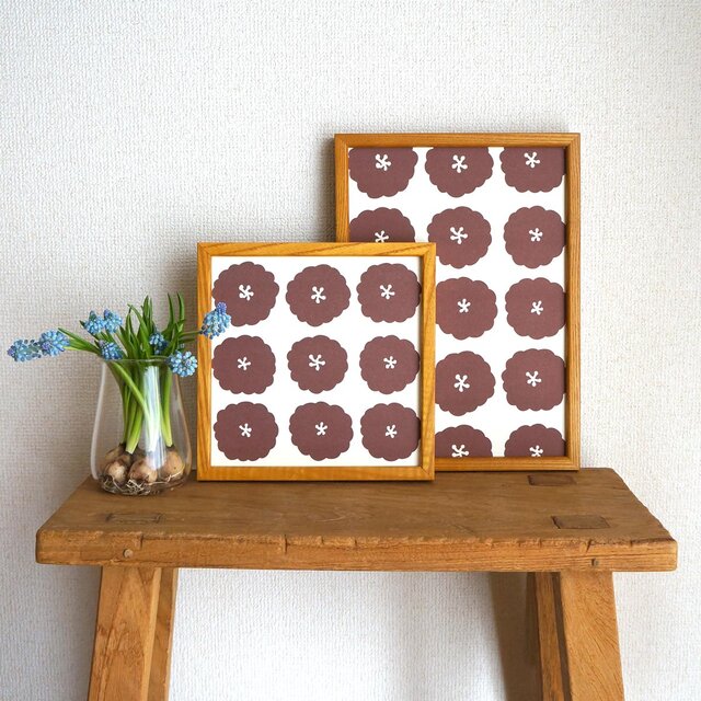 「 kasumi sou dot（ chocolate brown ）」20cm角／A4ポスター