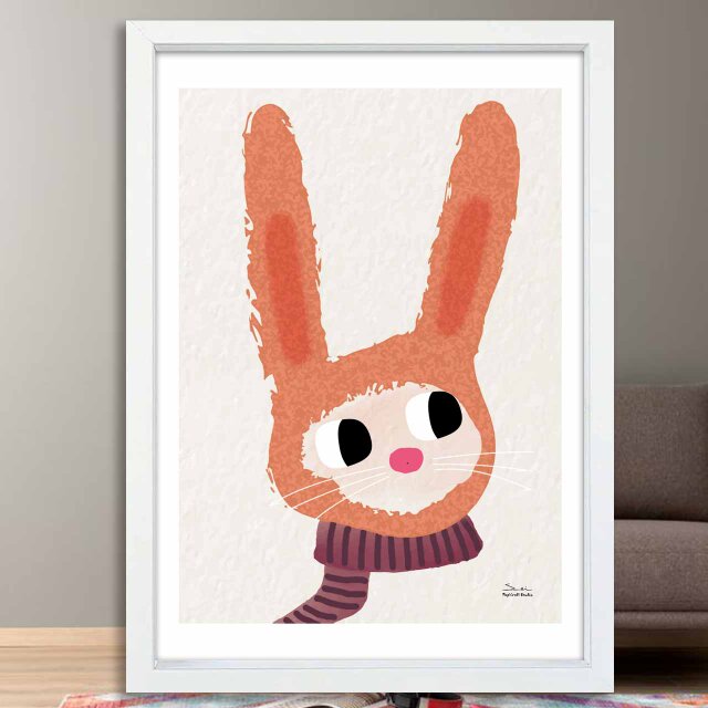 サギの帽子　うさぎ　送料無料　個性が見つかるseiのサイト　イラスト　アート　ポスター　アートポスター　A4〜A0　3309