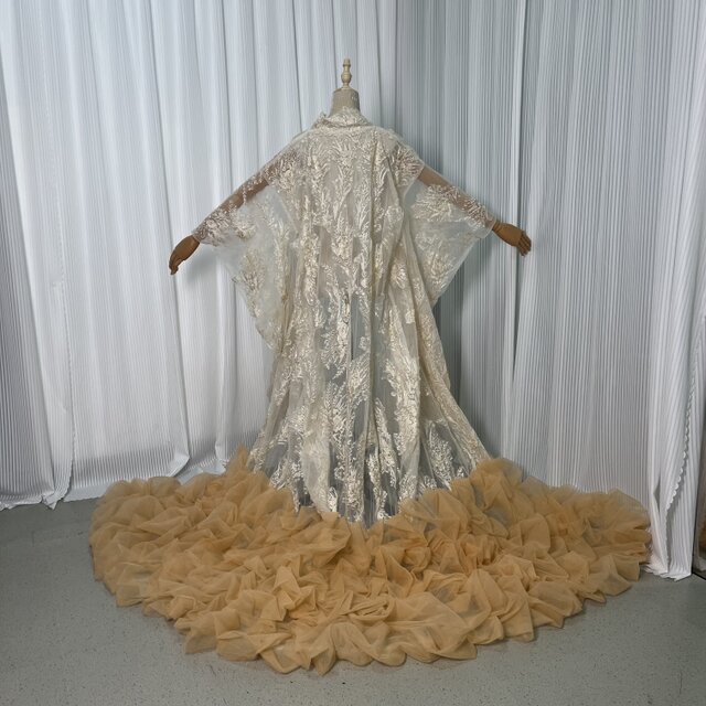 豪華！薄シャンパンの色 打掛 着物 オーバードレス ソフトチュール