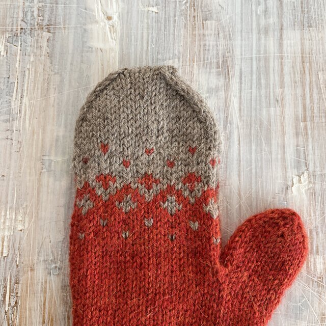 肌に寄り添うアルパカミトン＜オレンジ×ベージュ＞ | iichi 日々の