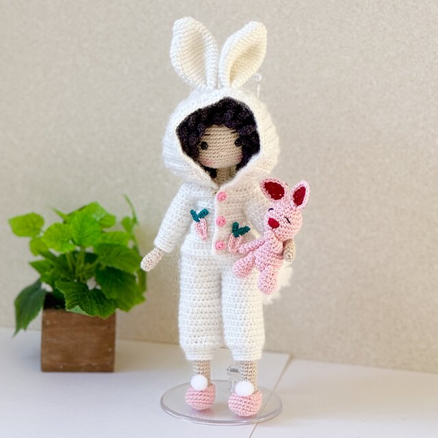 あみぐるみ・女の子 白うさぎちゃん　着せ替え