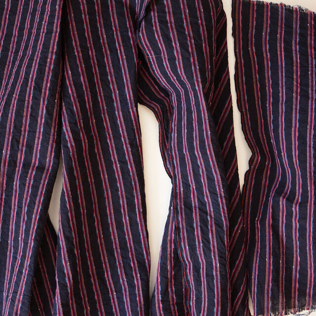 古布 木綿 藍染 端切れ 縞模様 4枚セット リメイク素材 縞模様 ジャパンヴィンテージ ファブリック テキスタイル 昭和レトロ