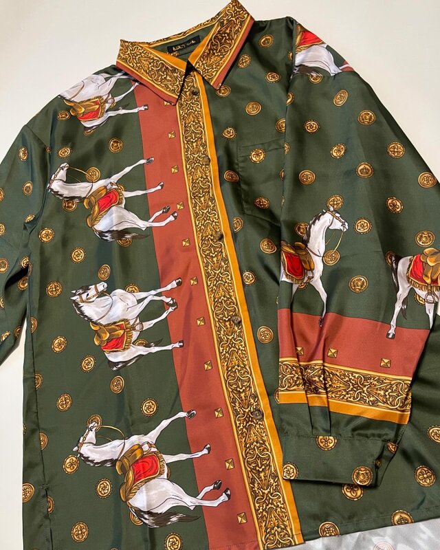 【美品】MARK&LONA フーデットロングスリーブシャツ スカル柄 48 美品】MARK&LONA フーデットロングスリーブシャツ スカル柄 48 美品