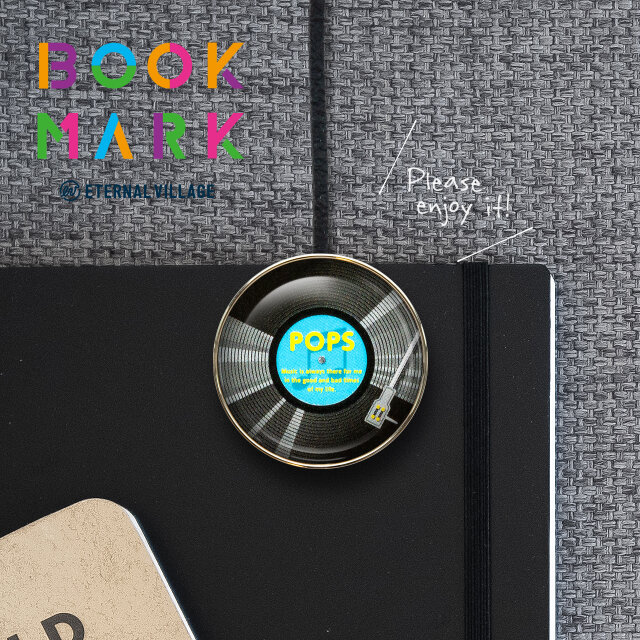 ポップスレコードのクリップ型しおり　栞　ブックマーク　ブックマーカー　No.257