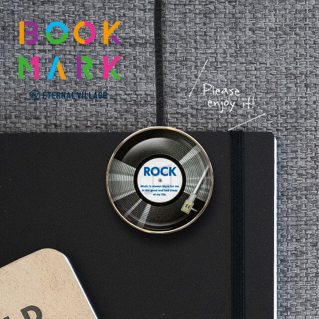 ROCKレコードのクリップ型しおり　栞　ブックマーク　ブックマーカー　No.258