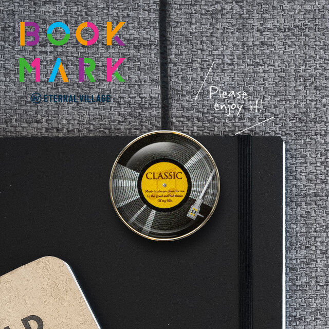 クラシックレコードのクリップ型しおり　栞　ブックマーク　ブックマーカー　No.260
