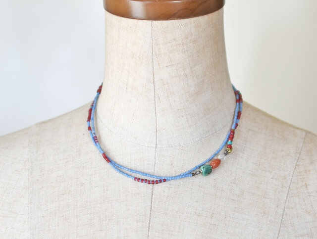 oldチベタンターコイズとシャン族カーネリアン、古代水晶、ゼニス