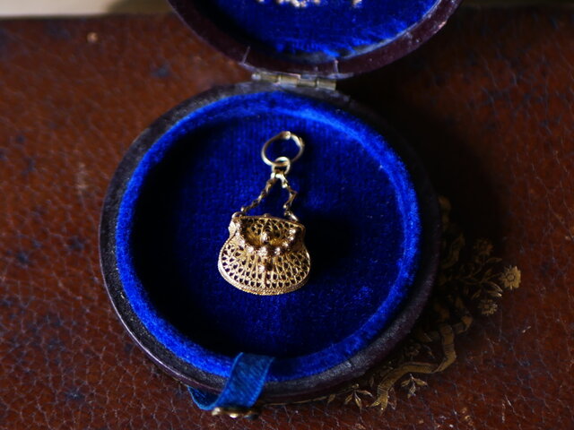 フィリグリー　K18　チャーム フランスアンティーク　アンティークジュエリー FN-13】 フィリグリー K18 チャーム ネックレス フランスアンティーク