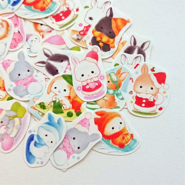 フレークシール「うさちゃんたちのふゆびより」30枚入