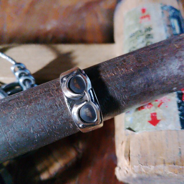 真鍮ブラス製ゴールドカラー・サングラス/メガネ指輪　1～22号サイズ調整OK　結婚、成人式に