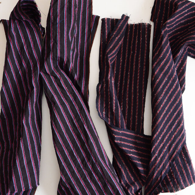 古布 木綿 端切れ 縞模様 4枚セット リメイク素材 ジャパンヴィンテージ ファブリック テキスタイル 昭和レトロ