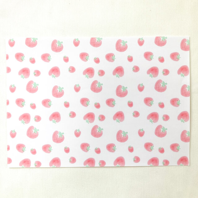 ストロベリーミルクないちご デザインペーパー A4 | iichi 日々の