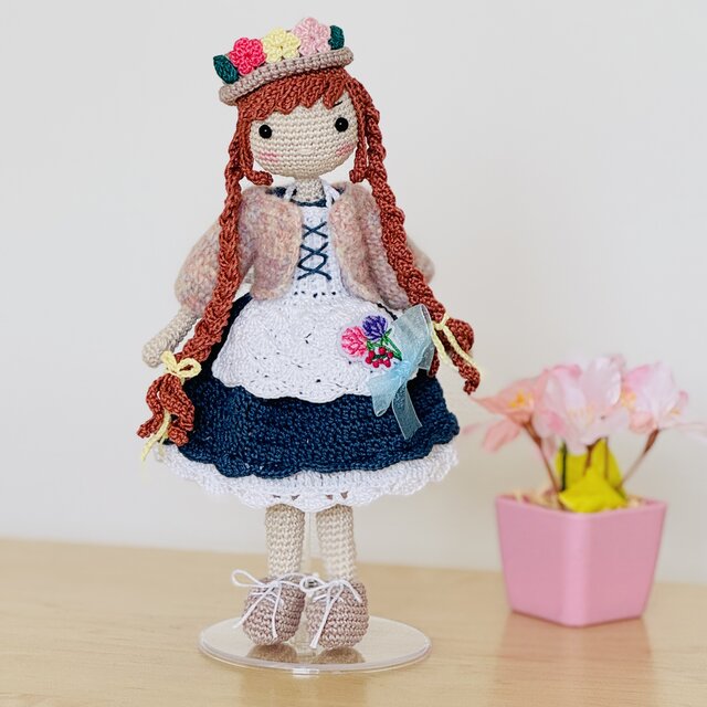 あみぐるみ・赤毛の女の子 着せ替え お人形さん