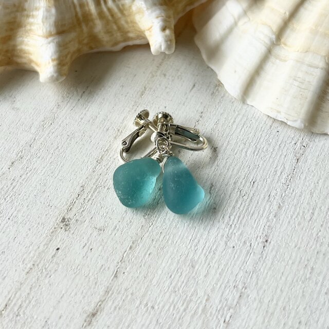 【1193】小さな海と巻き貝のピアス／イヤリング 1193】小さな海と巻き貝のピアス／イヤリング 1193】小さな海と巻き貝